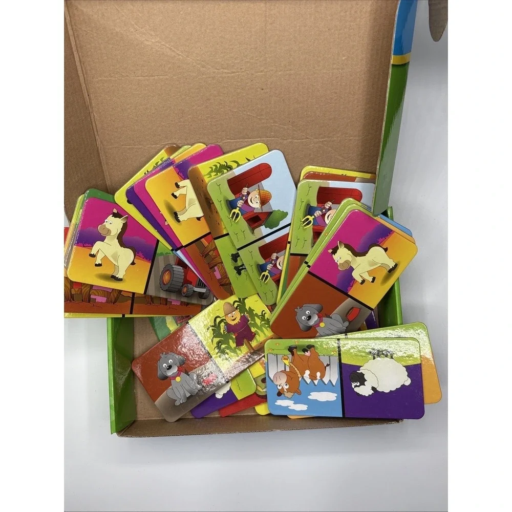 Farm Dominoes‎ Match It 32 Domino Game Pieces with Fun Farm Theme for Kids